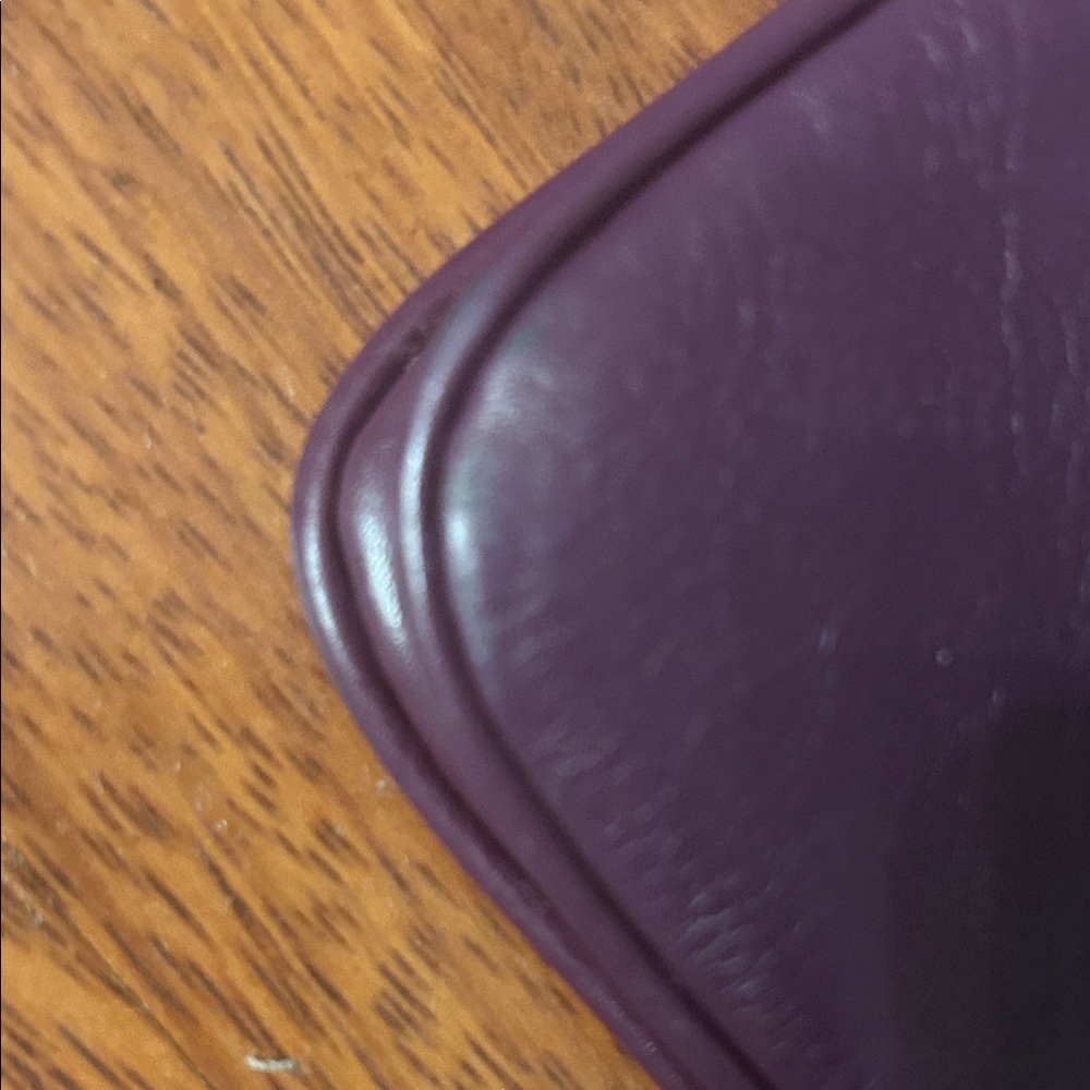 Tory Burch Plum/egg plant Leather Clutch with Gold Accents. - Picture 5 of 16